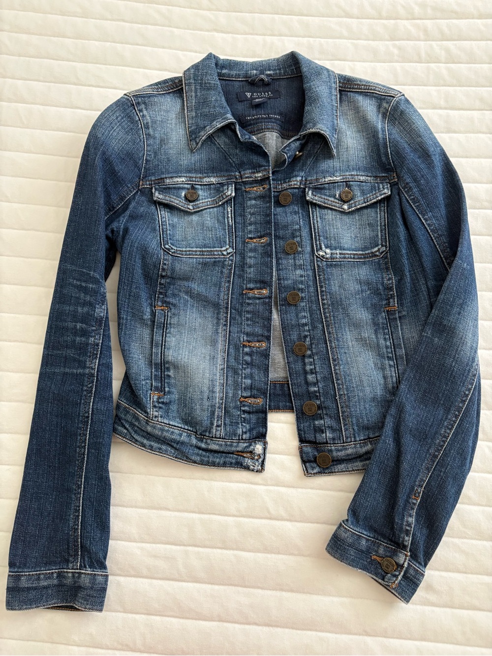 Guess Women's Washed Blue Denim Jacket